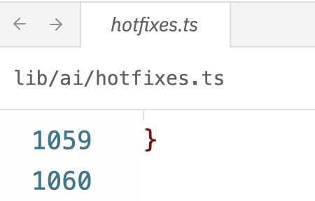1,000 line hotfixes file