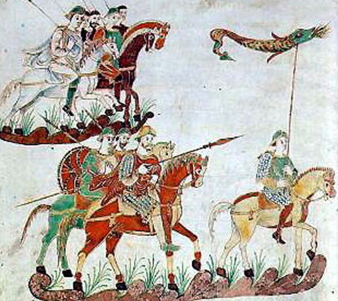 Draco - detaliu, Psaltirea de Aur de la St. Gallen, secolul al IX-lea (aprox. 883 d.Hr.).